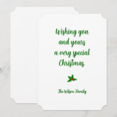 Elegante & Simpele Aangepaste Kerstkaart Kaart (Voorkant / Achterkant)