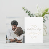 Elegante Simpele Valentijnsdag Fotokaart Feestdagenkaart (Staand voorkant)