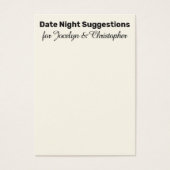 Elégante, Simple Date Night Suggestions Carte Crèm (Devant)