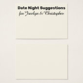 Elégante, Simple Date Night Suggestions Carte Crèm (Devant & derrière)