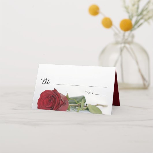 Elegante single Red Rose bruiloft Write-In (Voorkant)