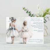Elegante Sister Day Brunch Uitnodiging – Pastel Ar (Staand voorkant)