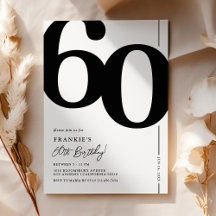 Elegante Sixty 60e verjaardagsfeest uitnodiging