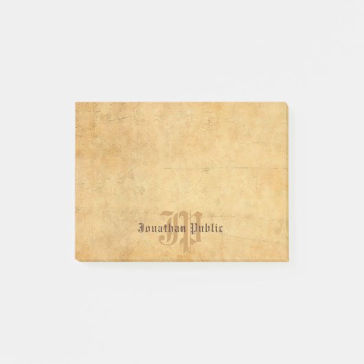 Elegante Sjabloon  Calligrafie Monogram Post-it® Notes (Voorkant)