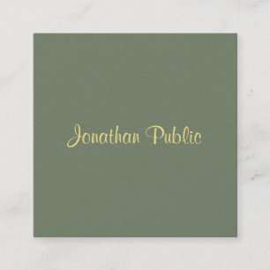 Elegante Sjabloon Calligraphed Script Naam Modern Vierkante Visitekaartje
