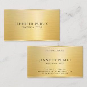 Elegante Sjabloon Faux Gold Gloss Professional Visitekaartje