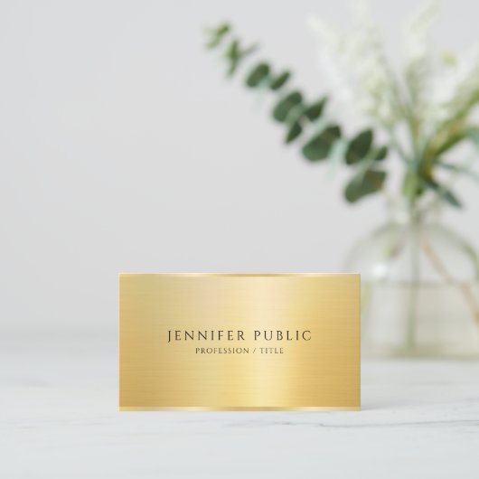 Elegante Sjabloon Faux Gold Gloss Professional Visitekaartje (Staand voorkant)