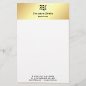 Elegante Sjabloon  Handgeschreven Goud Wit Briefpapier (Voorkant)