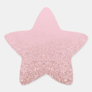 Elegante sjabloon trendy roze gouden glittersjablo ster sticker