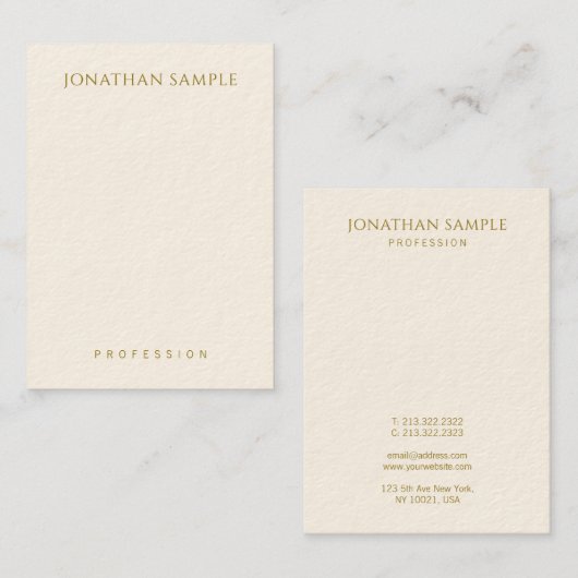 Elegante Sjabloon voor aangepaste Gold-tekst Moder Visitekaartje (Voorkant / Achterkant)