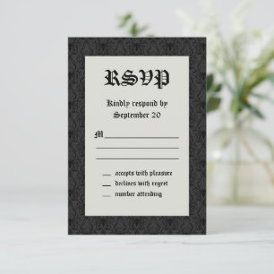 Elegante Skeletons Wedding RSVP Kaart