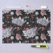 Elegante Skull Rozen Coffin Silver Black Tissuepapier (Craft)