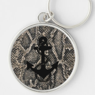 elegante slangenhuid nautisch ANCHOR + ROPE Sleutelhanger
