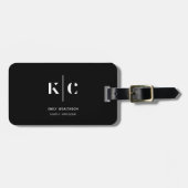 Elegante & Slanke Zwarte QR Code Bagagelabel (Voorkant horizontaal)