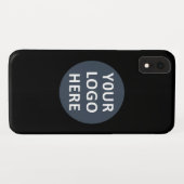 Elegante & Slanke Zwarte QR Code Case-Mate iPhone Case (Achterkant (horizontaal))