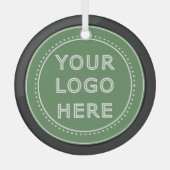 Elegante & Slanke Zwarte QR Code Glas Ornament (Voorkant)