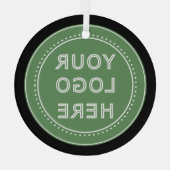 Elegante & Slanke Zwarte QR Code Glas Ornament (Achterkant)