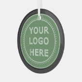 Elegante & Slanke Zwarte QR Code Glas Ornament (Voorkant links)
