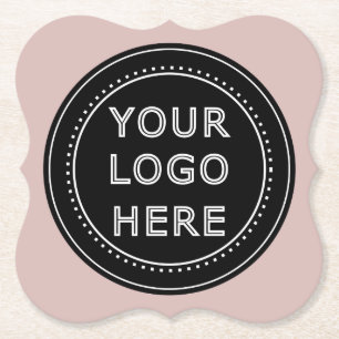 Elegante & Slanke Zwarte QR Code Kartonnen Onderzetters