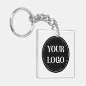 Elegante & Slanke Zwarte QR Code Sleutelhanger (Voorkant Links)