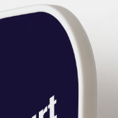 Elegante Slogan Navy Blauw & Wit | Modern monogram Pickleball Paddle (Links Detail)