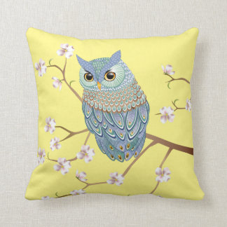 Elegante Smaragd Blauw Uil Kussen