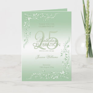 Elegante Smaragd Decoratie 25e Verjaardag Bedankkaart