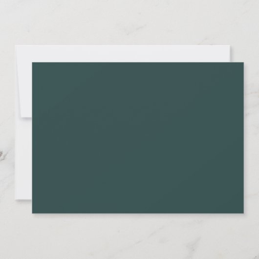 Elegante Smaragd Groen Zilver Winter Bruiloft Foto Save The Date (Achterkant)