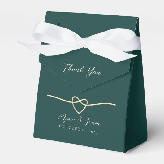 Elegante Smaragd Groene Bruiloft Favor Box Bedankdoosjes (Voorkant Zijde)