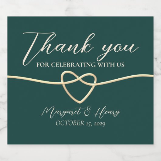 Elegante Smaragd Groene Huwelijksgunst Sparkling Wijnetiket (Enkel label)