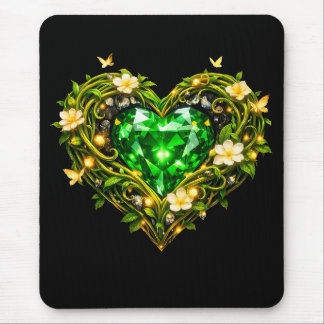 Elegante Smaragdgroene Hart Luxe Muis Muismat