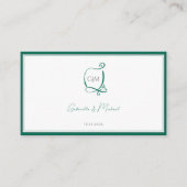 Elegante smaragdgroene monogram bruiloft RSVP Informatiekaartje (Voorkant)