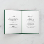 Elegante Smaragdgroene Monogram Moderne Trouwdag (Binnen)