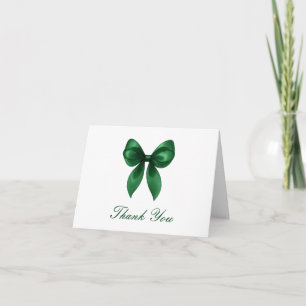 Elegante smaragdgroene strik Zij doet de knoop str Bedankkaart