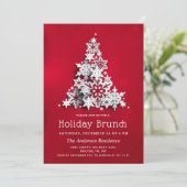 Elegante sneeuw kerstboom vakantie brunch kaart (Staand voorkant)