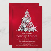 Elegante sneeuw kerstboom vakantie brunch kaart (Voorkant / Achterkant)