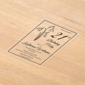 Elegante sneeuwklokjes 21ste verjaardagsfeestje acryl uitnodigingen (Laagn)