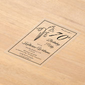Elegante sneeuwklokjes 70ste verjaardagsfeestje acryl uitnodigingen (Laagn)