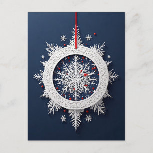 Elegante Sneeuwvlinderlint Feestelijke Magie Winte Briefkaart