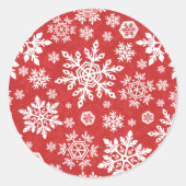 Elegante Sneeuwvlok (Cranberry) Ronde Sticker (Voorkant)