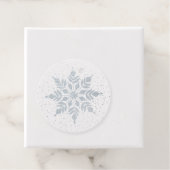Elegante Sneeuwvlok en Confetti Stippen Zilver Fol Bedankjes Labels (Met doos)