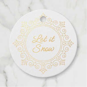 Elegante sneeuwvlok Laat het sneeuwen Bedankjes Labels
