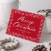 Elegante Sneeuwvlok Rood Vrolijk Kerstfeest Niet-F Feestdagen Kaart