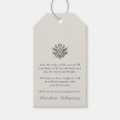 Elegante sneeuwvlok vakantie boodschap cadeaulabel (Voorkant)