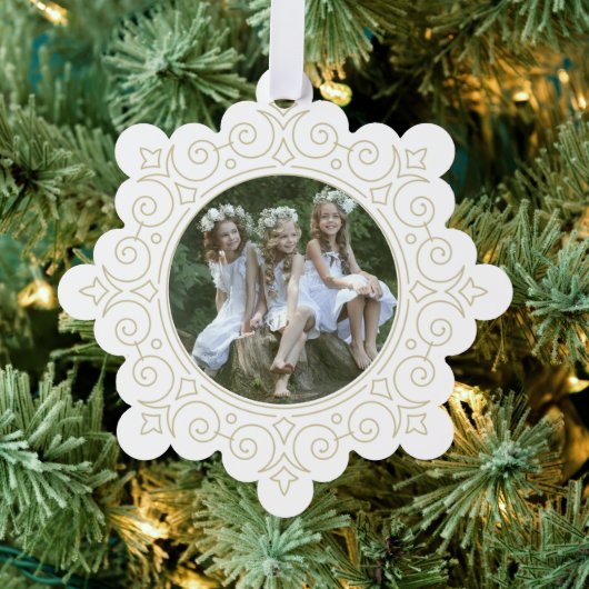 Elegante  sneeuwvlok vakantiefoto ornament kaart (Insitu (Drie))
