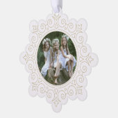 Elegante  sneeuwvlok vakantiefoto ornament kaart (Links)