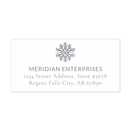 Elegante sneeuwvlok vakantiezegel zakelijk adres  zelfinktende stempel (Design)