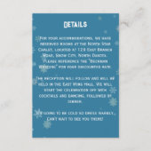 Elegante sneeuwvlok winter blauw | Huwelijksdetail Informatiekaartje (Voorkant)