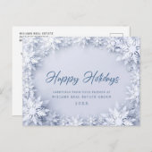 Elegante Sneeuwvlokken Bedrijfs Kerstvakantie Briefkaart (Voorkant / Achterkant)