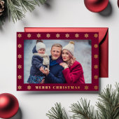 Elegante sneeuwvlokken Foto Folie Feestdagenkaart